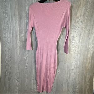 Loved Squared (?) Pink Ribbed Bodycon Dress Size Medium